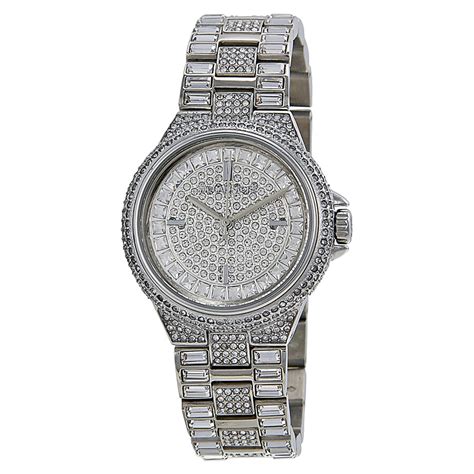 silver with diamonds michael kors watch|michael kors camille women's watch.